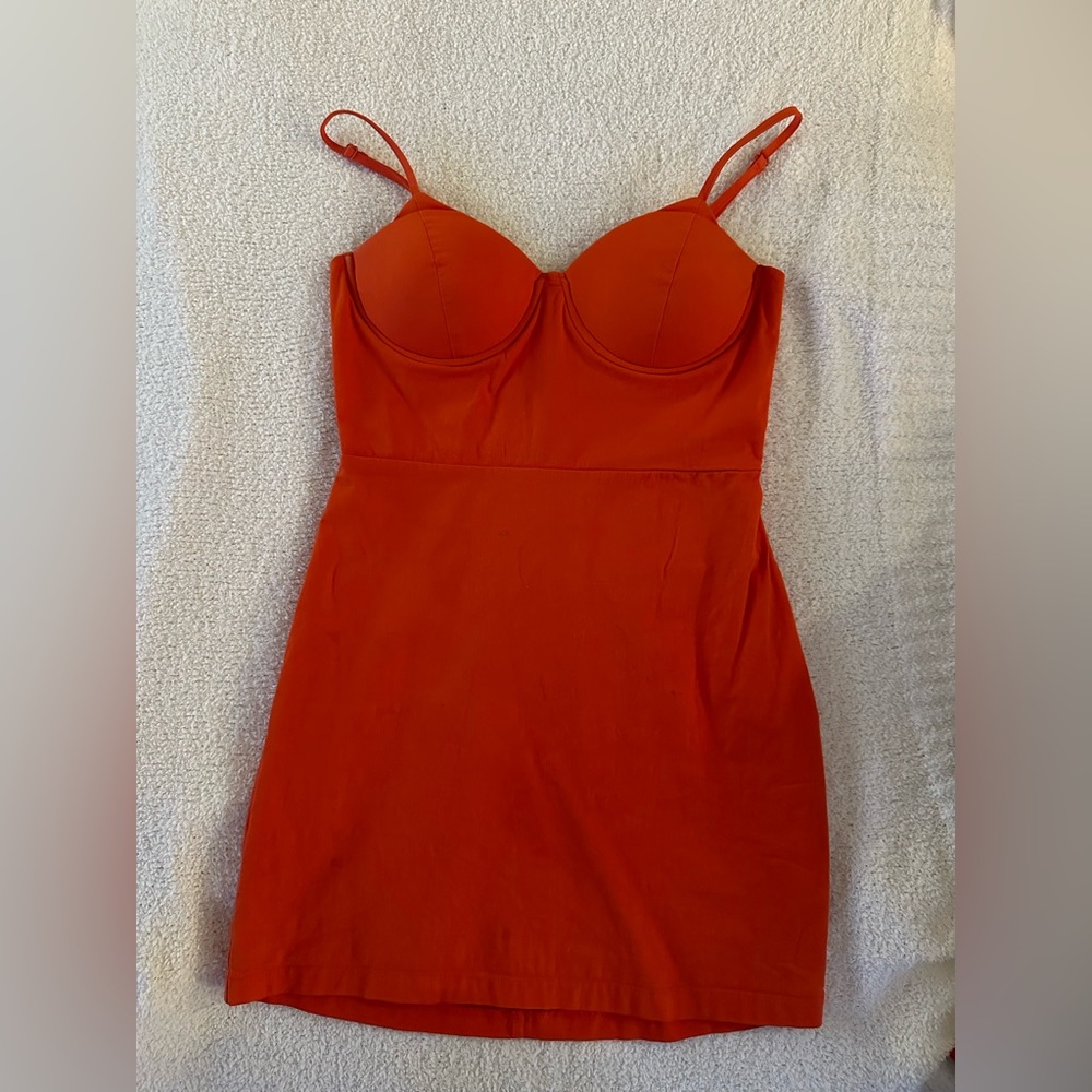 orange mini dress